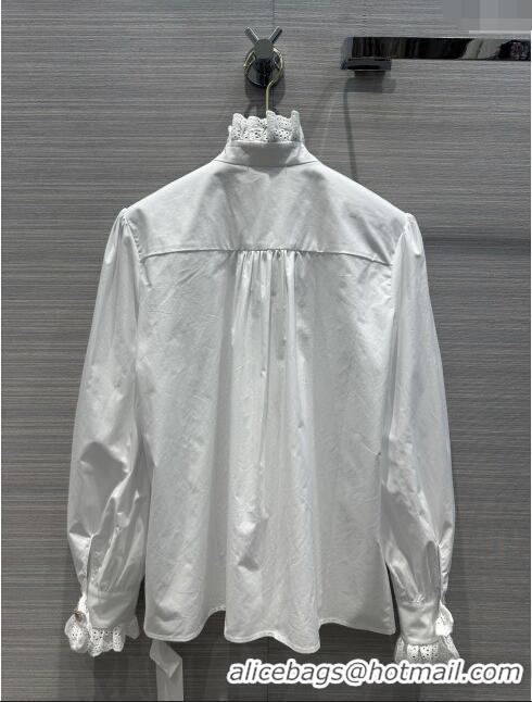 Grade Cheap Chanel Cotton Shirt CH031316 White 2024