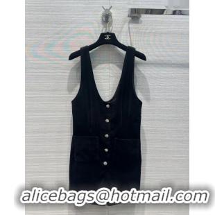 Best Luxury Chanel Velvet Dress CH031317 Black 2024