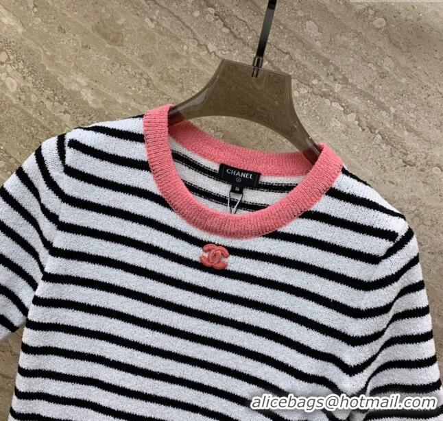 Good Taste Chanel Knit Dress CH031418 White/Black/Pink 2024