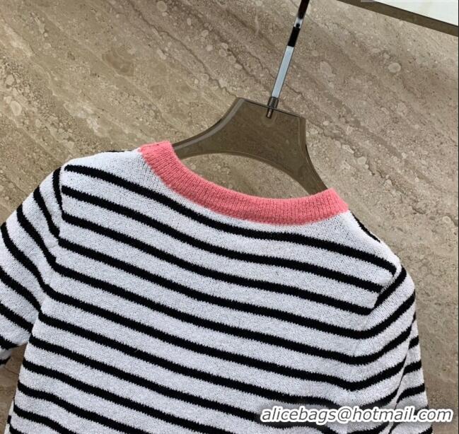 Good Taste Chanel Knit Dress CH031418 White/Black/Pink 2024