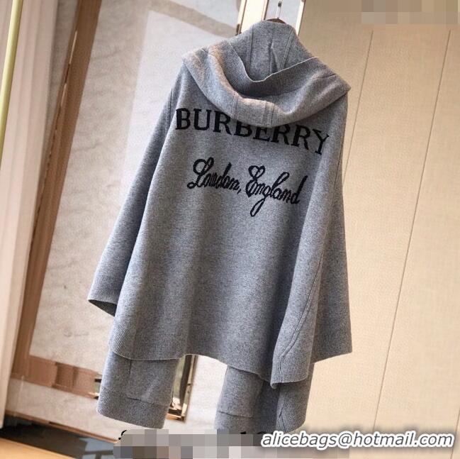 Buy Promotional Burberry Wool Cashmere Cape B0131 Grey 2024