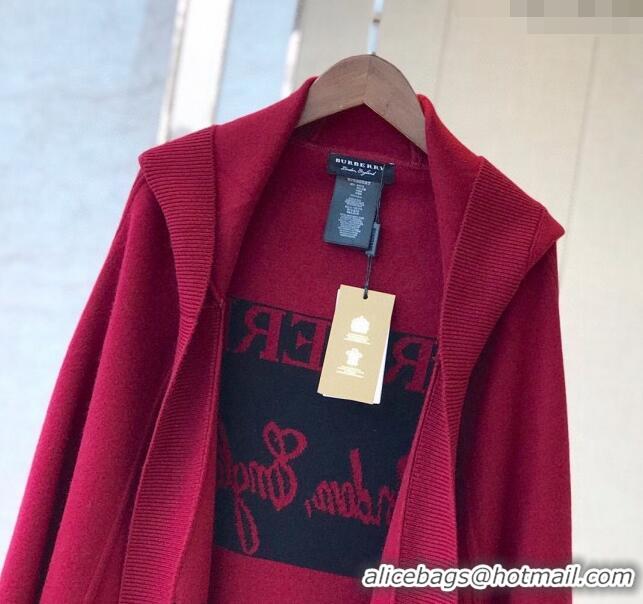 Best Quality Burberry Wool Cashmere Cape B0131 Red 2024