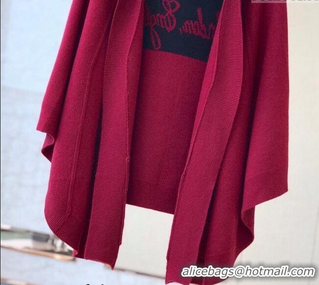 Best Quality Burberry Wool Cashmere Cape B0131 Red 2024