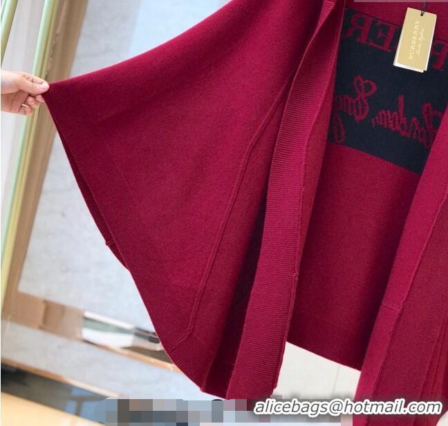 Best Quality Burberry Wool Cashmere Cape B0131 Red 2024