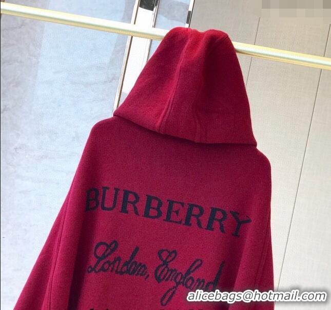 Best Quality Burberry Wool Cashmere Cape B0131 Red 2024