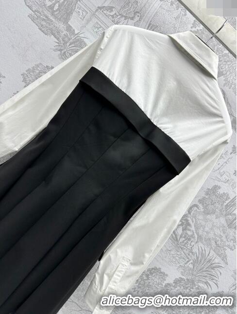 Buy Fashionable Prada Dress with Tie P031306 Black/White 2024