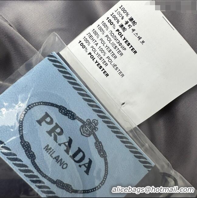 Shop Duplicate Prada Jacket with Belt P031307 Grey 2024