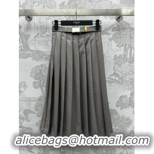 ​Best Price Prada Dress with Belt P031308 Grey 2024