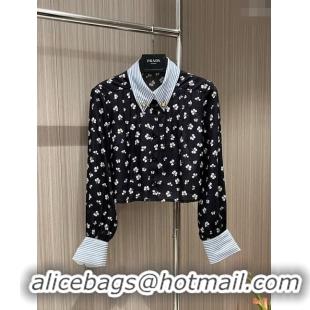 ​Unique Cheap Prada Silk Shirt P031319 Black 2024