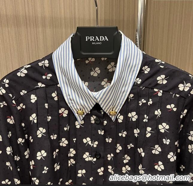 ​Unique Cheap Prada Silk Shirt P031319 Black 2024