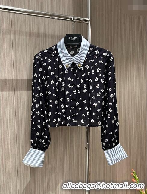 ​Unique Cheap Prada Silk Shirt P031319 Black 2024