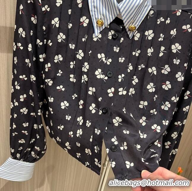 ​Unique Cheap Prada Silk Shirt P031319 Black 2024