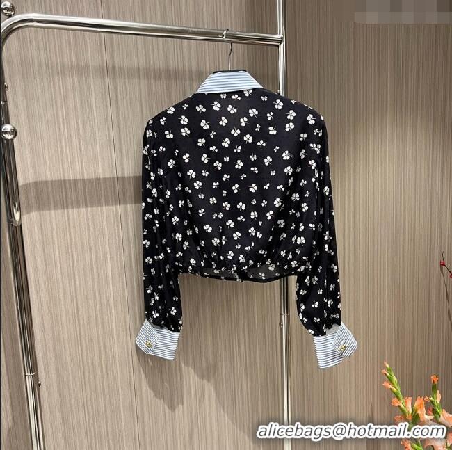 ​Unique Cheap Prada Silk Shirt P031319 Black 2024