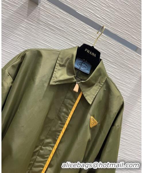 Market Sells Prada Jacket with Belt P031323 Green 2024