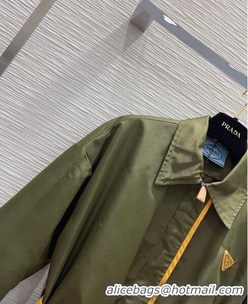 Market Sells Prada Jacket with Belt P031323 Green 2024