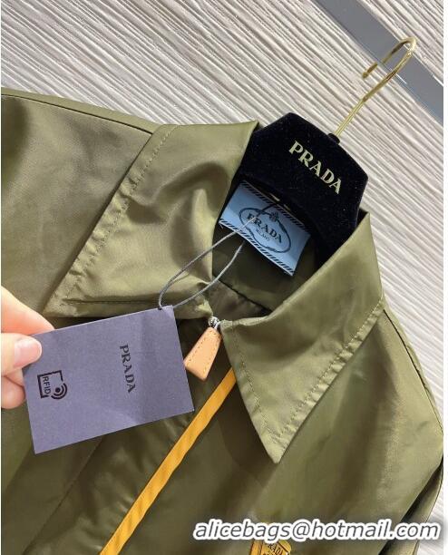 Market Sells Prada Jacket with Belt P031323 Green 2024