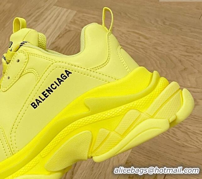 Grade Quality Balenciaga Triple S Trainers Sneakers in Calf Leather Yellow 0223039