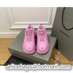 Best Product Balenciaga Triple S Trainers Sneakers in Calf Leather Pink 0223040