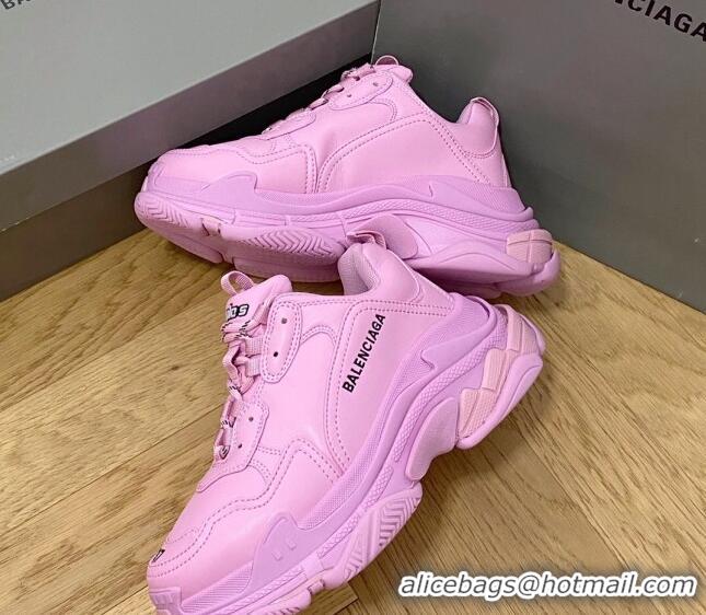 Best Product Balenciaga Triple S Trainers Sneakers in Calf Leather Pink 0223040