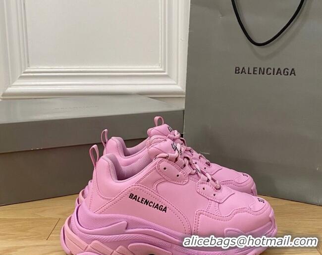 Best Product Balenciaga Triple S Trainers Sneakers in Calf Leather Pink 0223040