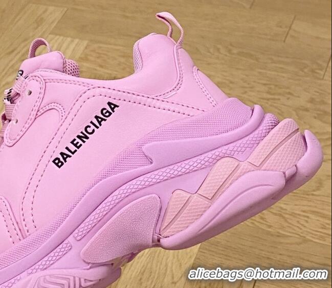 Best Product Balenciaga Triple S Trainers Sneakers in Calf Leather Pink 0223040