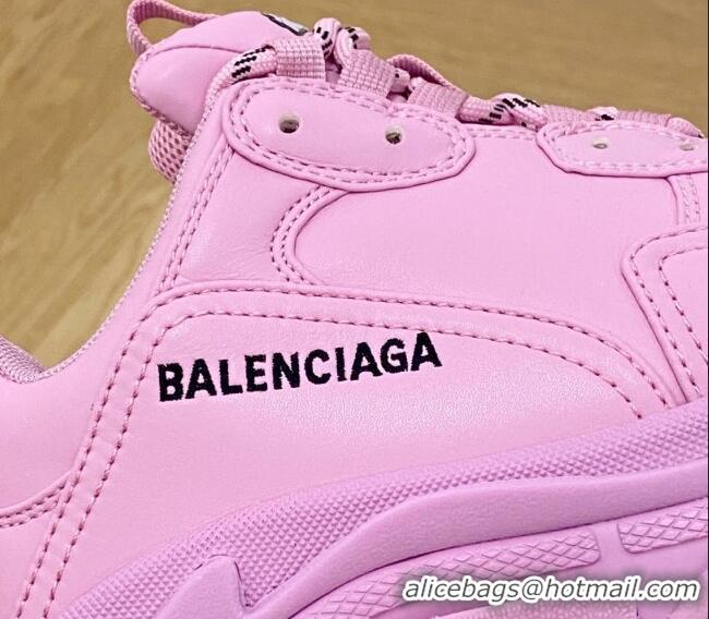 Best Product Balenciaga Triple S Trainers Sneakers in Calf Leather Pink 0223040