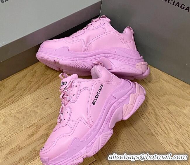 Best Product Balenciaga Triple S Trainers Sneakers in Calf Leather Pink 0223040