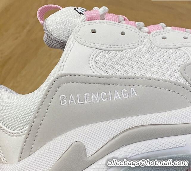 Good Quality Balenciaga Triple S Trainers Sneakers in Leather and Mesh Grey/Pink 0223045