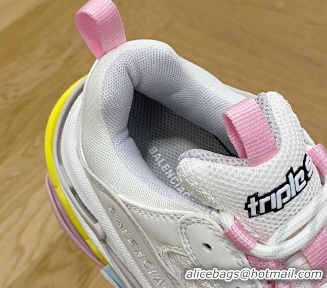 Good Quality Balenciaga Triple S Trainers Sneakers in Leather and Mesh Grey/Pink 0223045