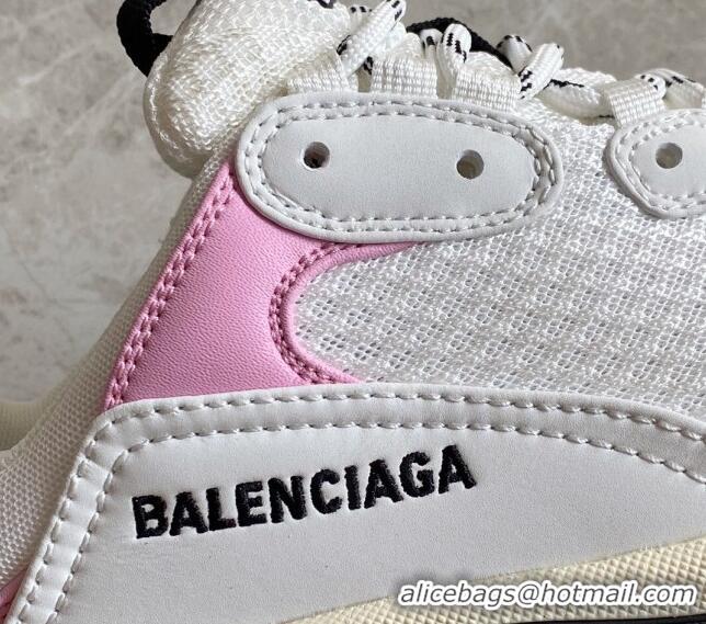 Popular Style Balenciaga Triple S Trainers Sneakers in Leather and Mesh White/Pink 223047