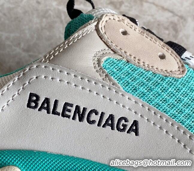 Most Popular Balenciaga Triple S Trainers Sneakers in Leather and Mesh White/Green 0223049