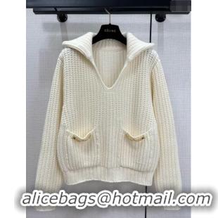 ​Buy Inexpensive Celine Wool & Cashmere Cardigan C11023 White 2024