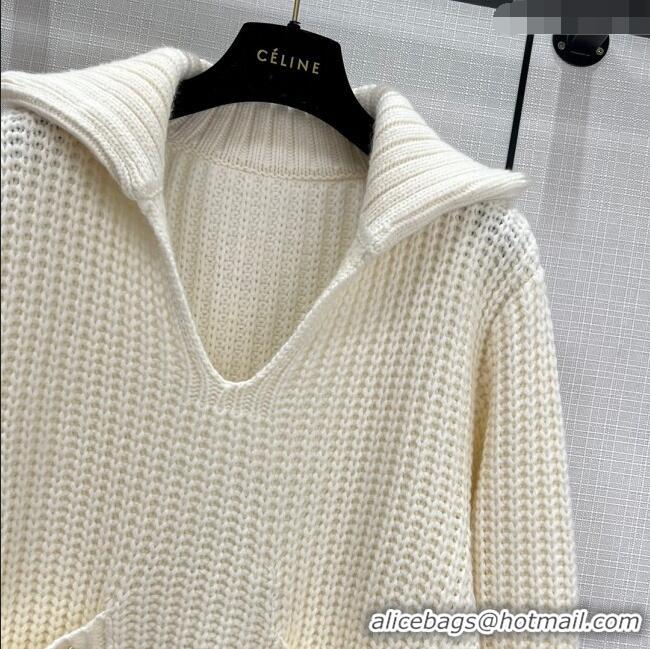 ​Buy Inexpensive Celine Wool & Cashmere Cardigan C11023 White 2024