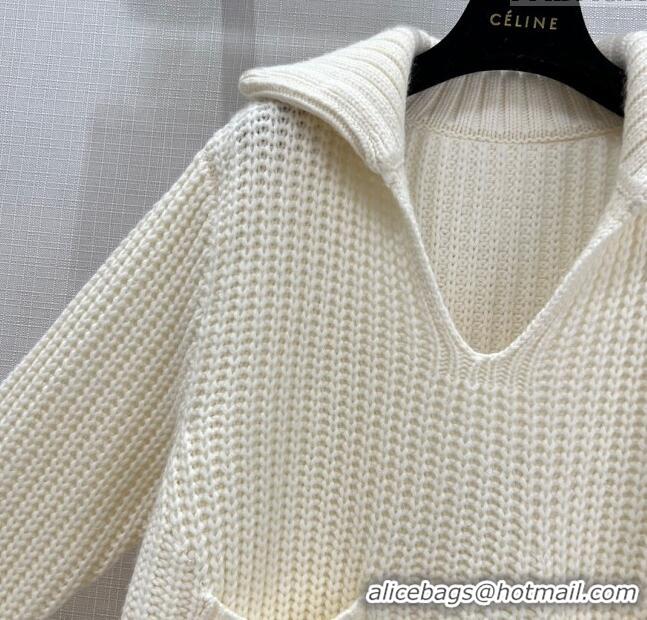 ​Buy Inexpensive Celine Wool & Cashmere Cardigan C11023 White 2024