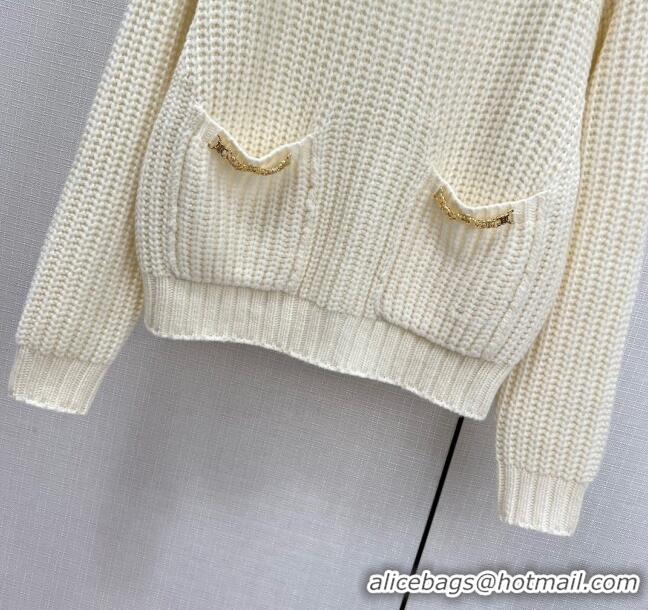 ​Buy Inexpensive Celine Wool & Cashmere Cardigan C11023 White 2024