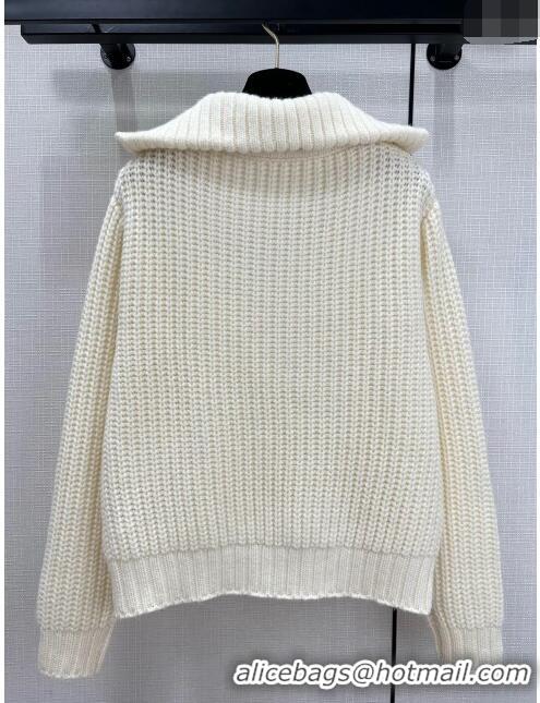 ​Buy Inexpensive Celine Wool & Cashmere Cardigan C11023 White 2024