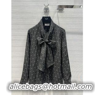 Best Price Celine Silk Shirt C022305 Black 2024