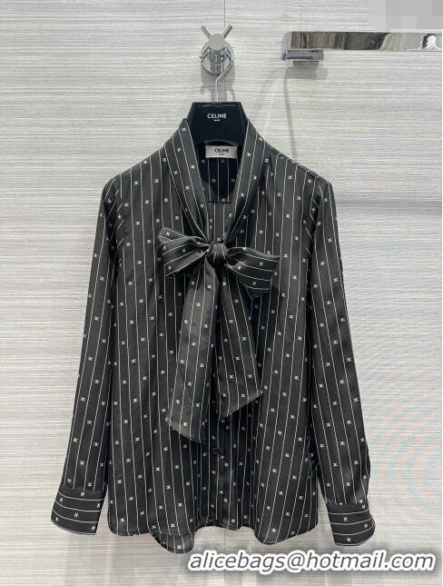 Best Price Celine Silk Shirt C022305 Black 2024