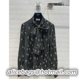 Best Price Celine Silk Shirt C022307 Black 2024