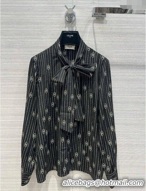 Best Price Celine Silk Shirt C022307 Black 2024