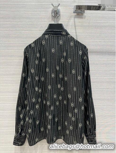 Best Price Celine Silk Shirt C022307 Black 2024