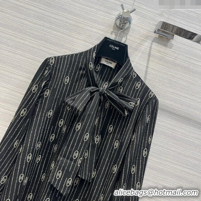 Best Price Celine Silk Shirt C022307 Black 2024