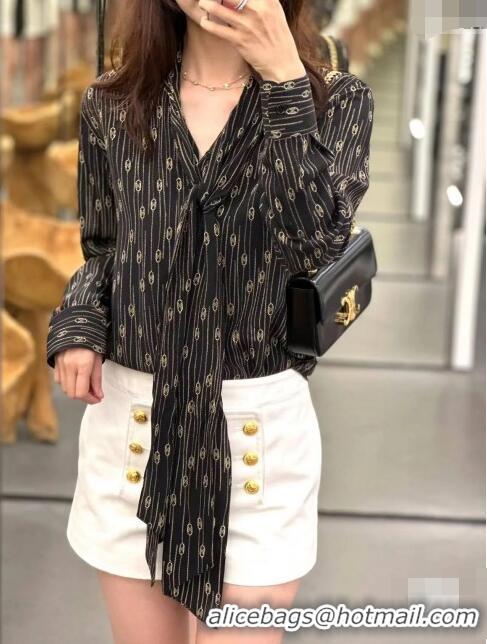 Best Price Celine Silk Shirt C022307 Black 2024