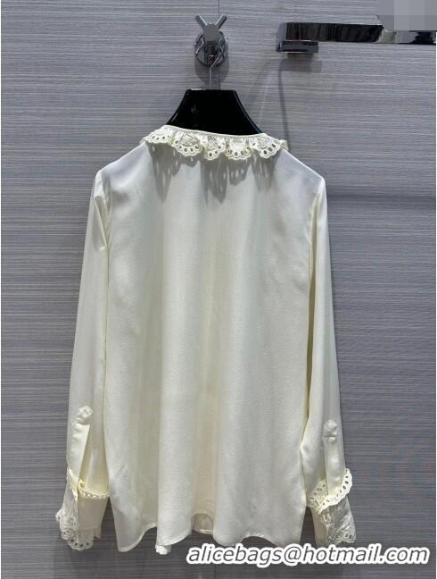 Top Quality Celine Silk Shirt C022308 Beige 2024