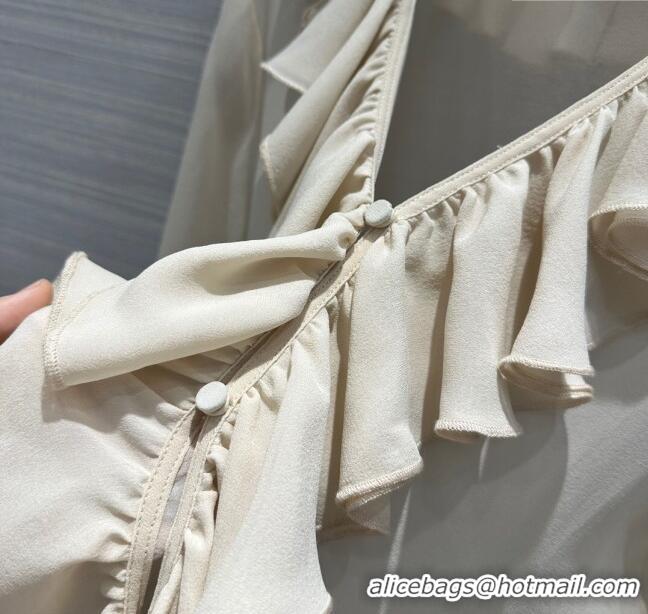 Super Quality Celine Silk Shirt C022309 Beige 2024