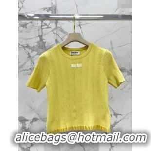 ​Well Crafted Miu Miu Knit T-shirt M11223 Yellow 2024