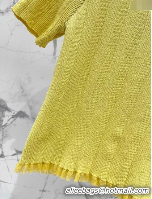 ​Well Crafted Miu Miu Knit T-shirt M11223 Yellow 2024