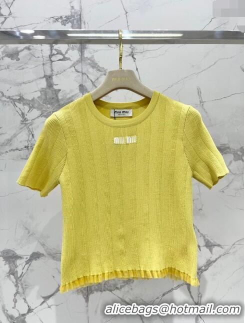 ​Well Crafted Miu Miu Knit T-shirt M11223 Yellow 2024