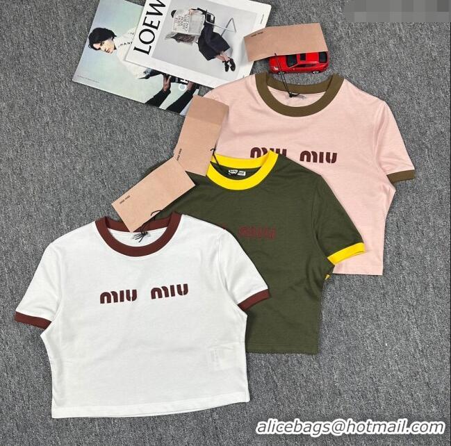 ​Luxurious Design Miu Miu Cotton Short T-shirt M21946 White 2024