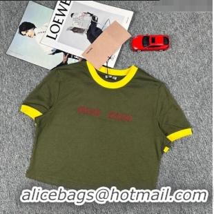 ​Most Popular  Miu Miu Cotton Short T-shirt M21947 Green 2024